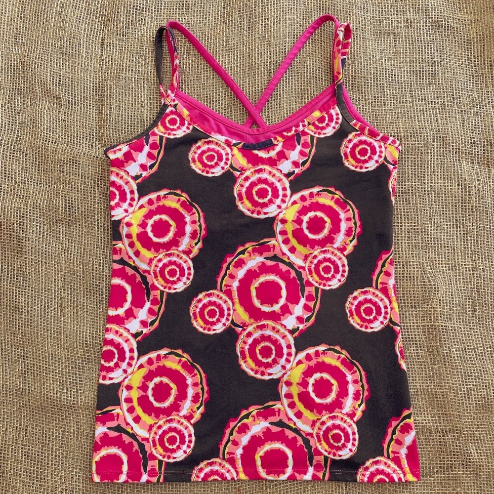 SOYBU Strappy Performance Fabric Top -- Tie Dye Look -- Perfect -- Runs Small